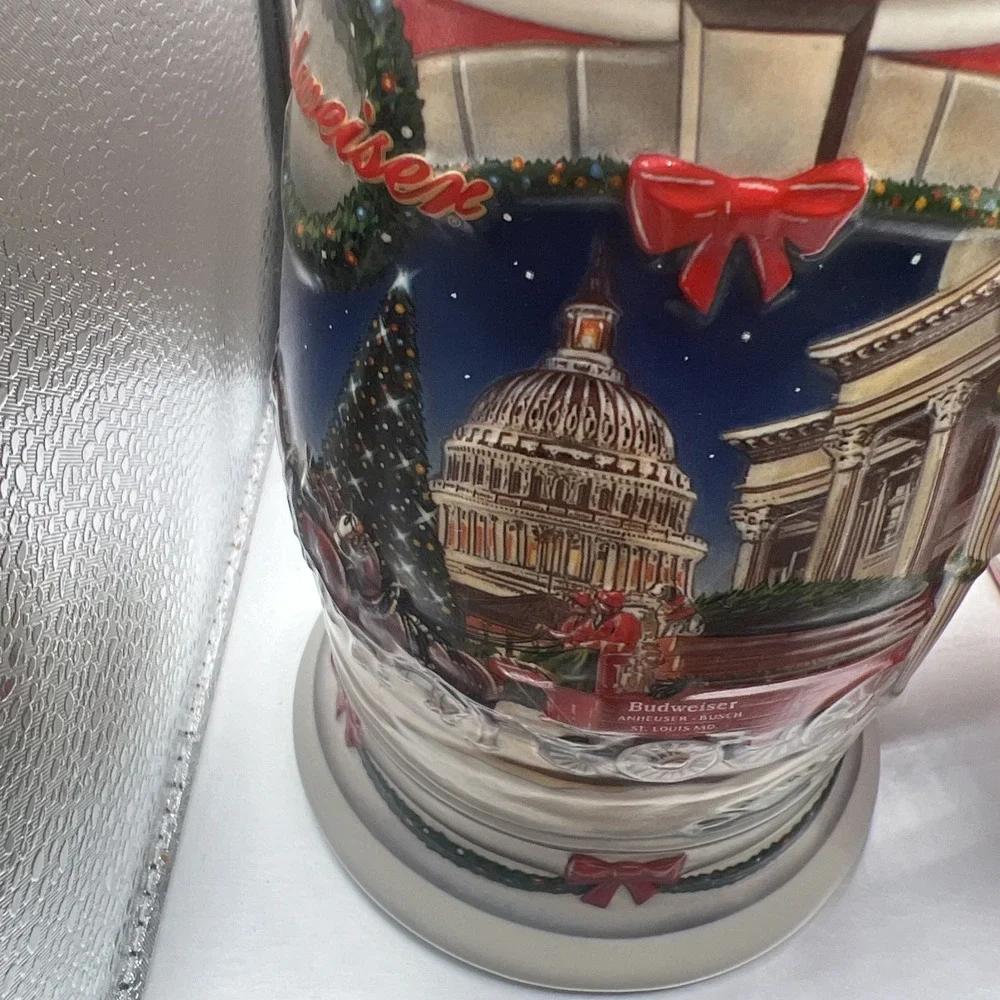 BUDWEISER 2001 HOLIDAY STEIN - HOLIDAY AT THE CAPITOL - ORIGINAL BOX WITH‎ COA